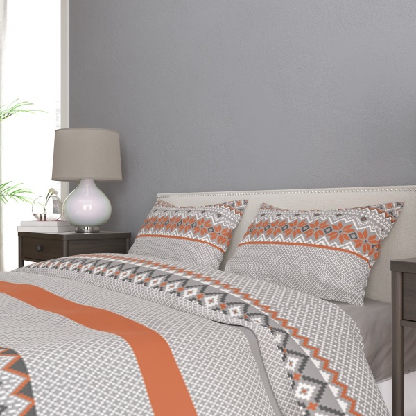 Комплект постільної білизни Скандинавія 1,5 біло-сірий Rigel 