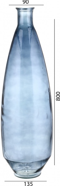 Ваза скляна San Miguel Adobe 80 см блакитно-сіра 