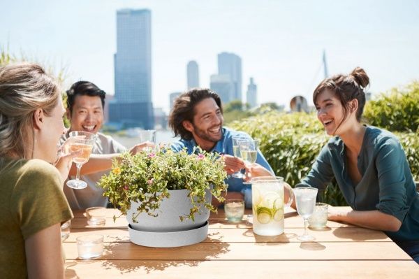 Вазон пластиковий Elho Greenville Bowl 33 см круглий 11,6 л сірий (345877) 