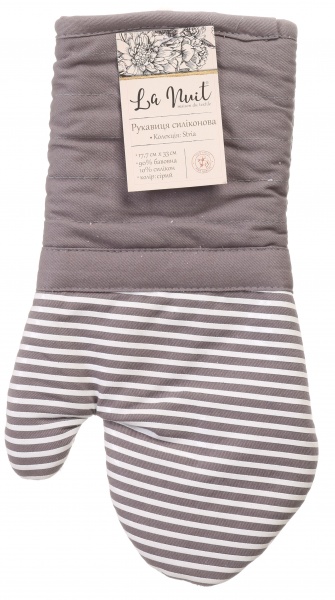 Рукавица силиконовая Stria 17,7x33 см серый La Nuit 