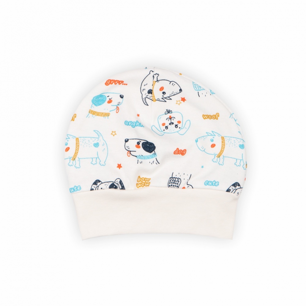 Шапочка детская GABBI Собачки р.40-42 голубой с принтом 13872