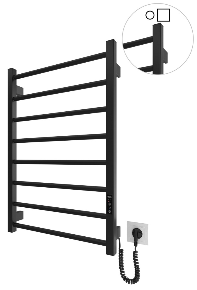 Полотенцесушитель электрический HYGGE FAMILY Leeds 770x530 черный мат