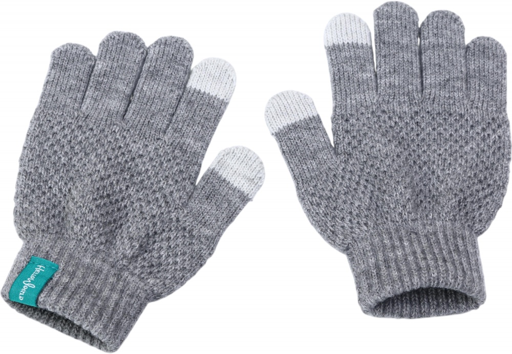 Рукавицы HW для мальчиков р.12-14 /серый