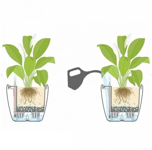 Вазон пластиковий Lechuza Classico Premium LS 35 круглий 39,1л коричневий (16065) 