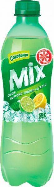 Безалкогольный напиток Соковинка Микс вкус Лимона-лайма мять 0,5 л (4820051240806) 