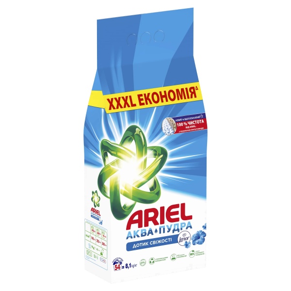 Стиральный порошок для машинной стирки Ariel Аква-Пудра Touch of Lenor 8,1 кг 