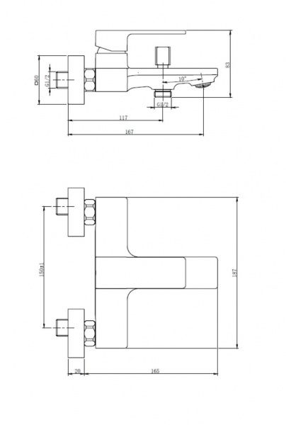 Смеситель для ванны Mixxen Manhattan MXBZ0499TI