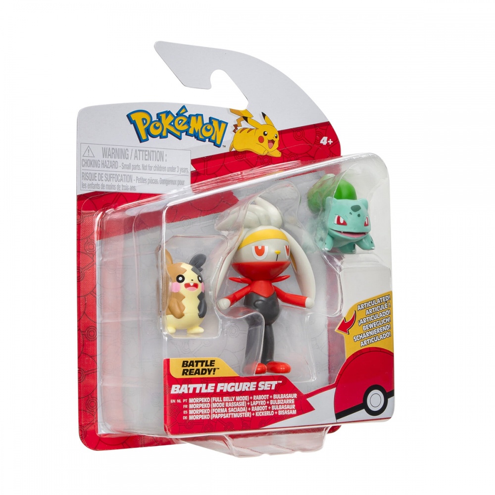 Набор игровых фигурок Pokemon Морпеко, Бульбазавр, Рабут PKW3055