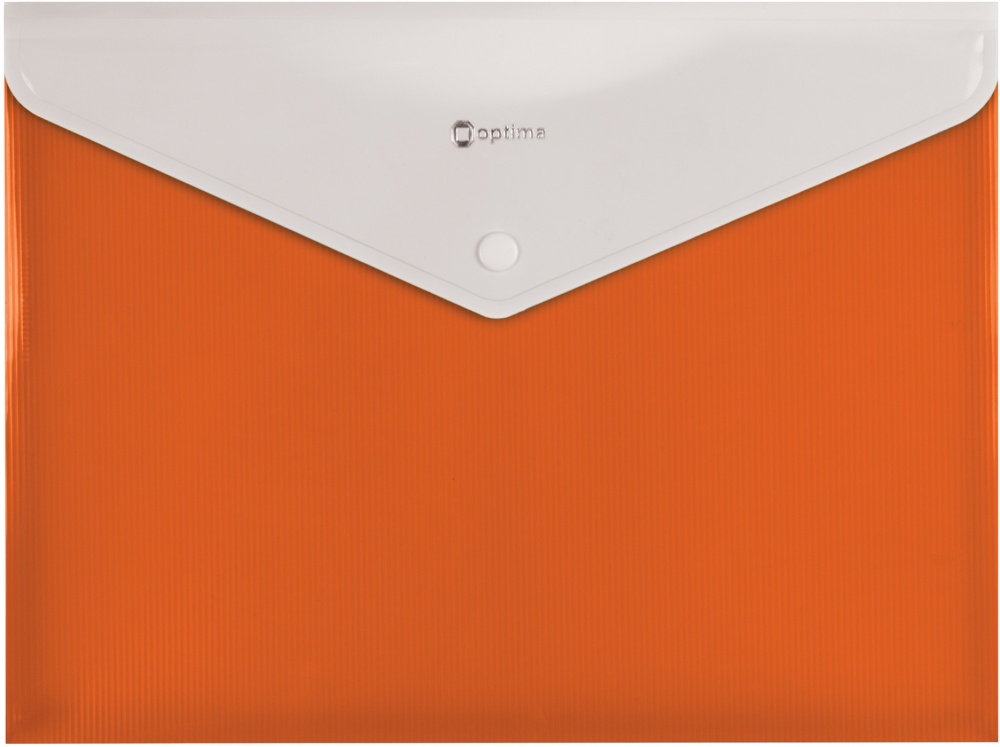 Папка-конверт А4 непрозора на кнопці Смуга помаранчева Optima O31315-06