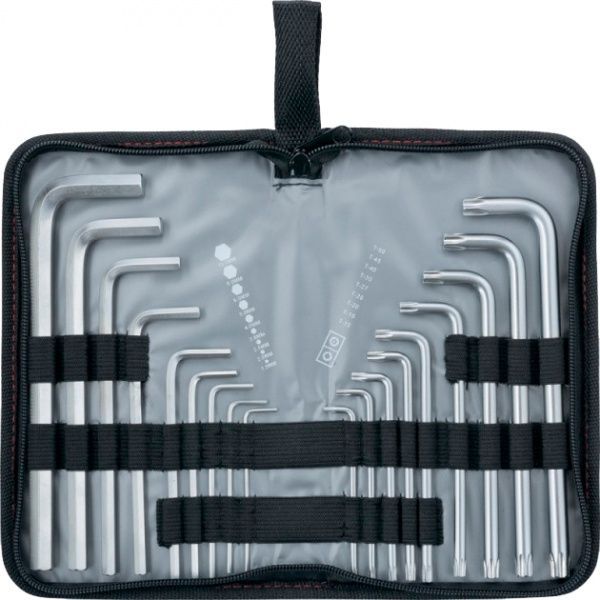 Набір MTX ключів інбусових HEX 1 5-10 мм T10-T50 CrV 18 шт Нм 123159