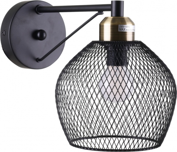 Світильник настінний Accento lighting Sicilia 1x60 Вт E14 чорний ALHu-KW11099-1 