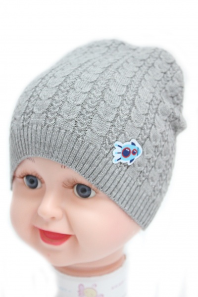 Шапочка детская для мальчиков Kraft+ р.46-48 серый 1413 