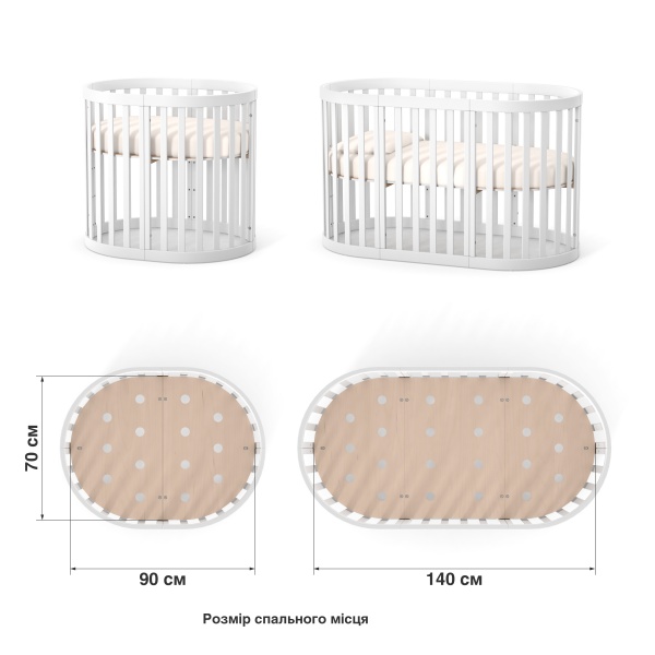 Ліжечко дитяче Veres Рим біле 14.1.1.38.06