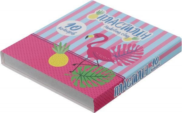 Пластилин 10 цветов со стекой Фламинго