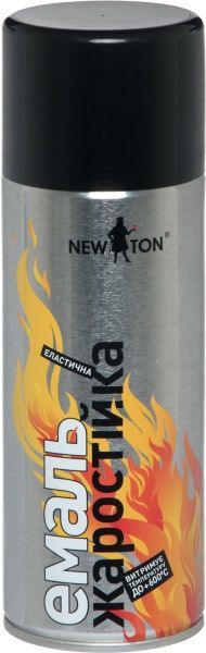 Эмаль аэрозольная New Ton жаростойкая до 600 °С черная мат 400 мл