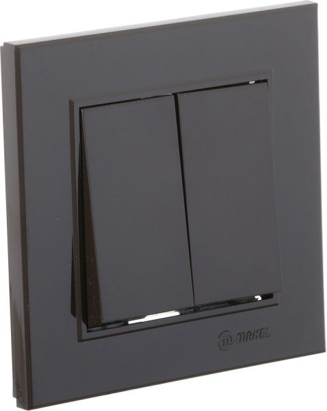 Вимикач двоклавішний Makel Karea без підсвітки 10 А 220В коричневий