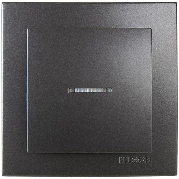 Выключатель одинарный Nilson Touran с подсветкой антрацит