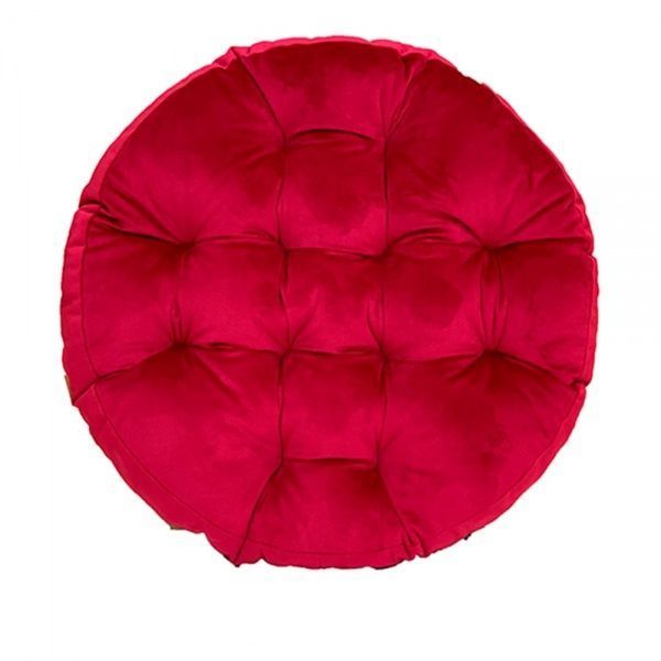 Подушка на стул велюровая круглая молли красная