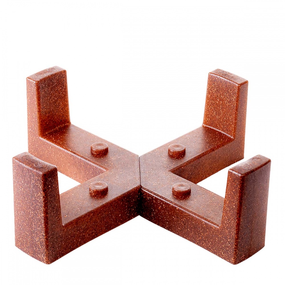 Вазон пластик Осло зі вставкою та декор. підставкою d12 см круглий граніт 0,7 л Алеана