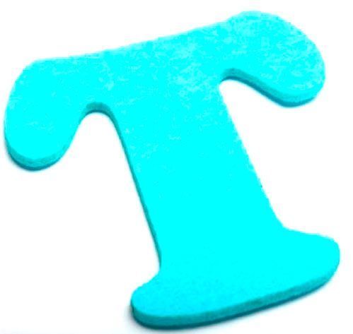 Буква Т з фетру бірюзовий 2 мм, 10 см