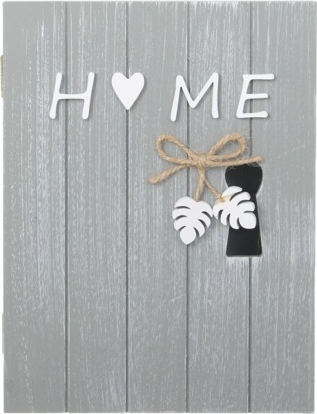 Ключница Home на 6 крючков серая