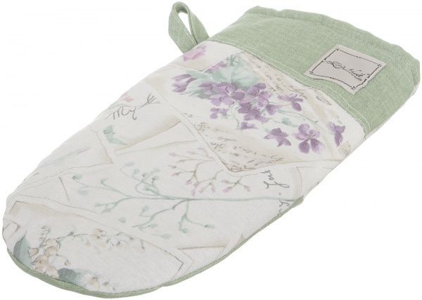 Прихватка-рукавиця Квіточки малинові 15x29 см зелений La Nuit 