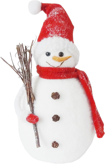 Декоративная фигура Снеговик в шапке в шарфе 21 см 