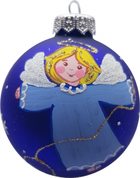 Шар стеклянный Юріта d 80 mm Ангел 80103М синий