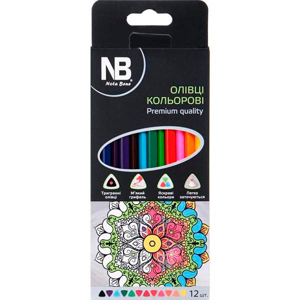 Карандаши цветные Soft 12 шт. Nota Bene