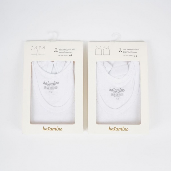 Майка детская для мальчиковдетские KATAMINO K12821 2 шт. р.93 белый 