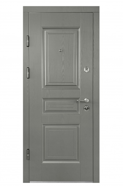Двері вхідні Міністерство дверей Оптима 257 антрацит / біла текстура 2050х860 мм ліві