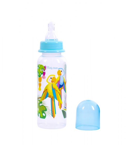 Пляшечка Baby Team з силіконовою соскою 250 мл