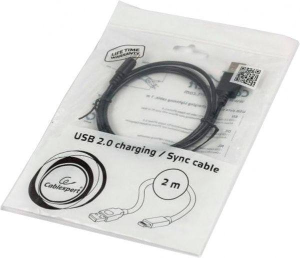 Кабель Cablexpert Lightning – USB 2 м чорний (CC-USB2-AMLM-2M) Кабель Cablexpert Lightning – USB 2 м чорний (C