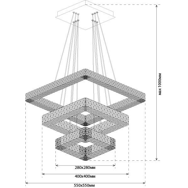 Люстра светодиодная Hopfen 140 Вт хром AKRILIKA 100S 140W 