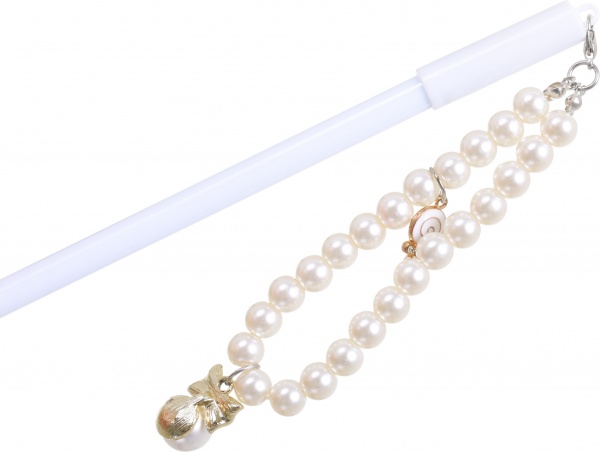 Ручка гелевая Жемчужное ожерелье белая 