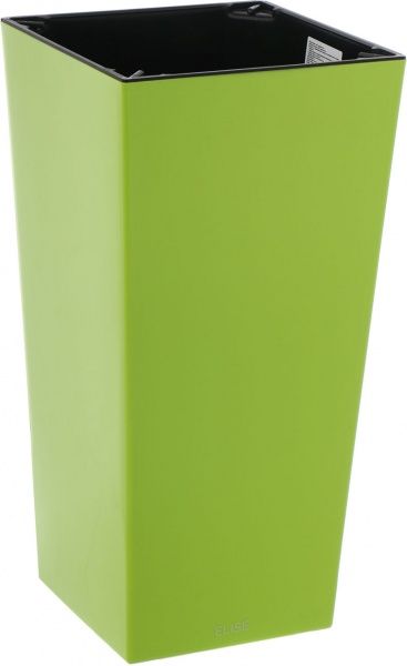 Горшок пластиковый Plastkon ELISE глянцевый квадратный 52,2л салатовый 