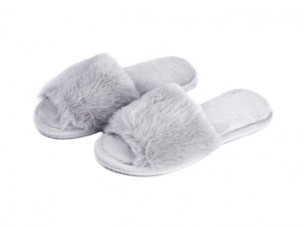 Капці домашні Twins HS-LUX хутрянi р.38/39 світло-сірий 