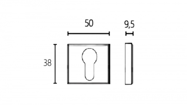 Накладка Ilavio 1120 PZ прямоугольная матовый хром