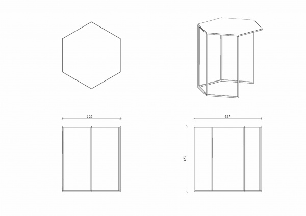 Стол журнальный Сава черный/белый 460x450мм Aqua Rodos 