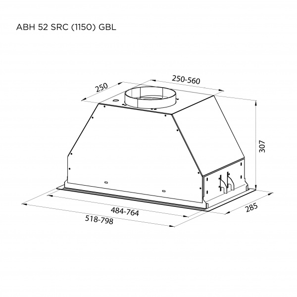 Вытяжка Pyramida ABH 52 SRC (1150) GWH
