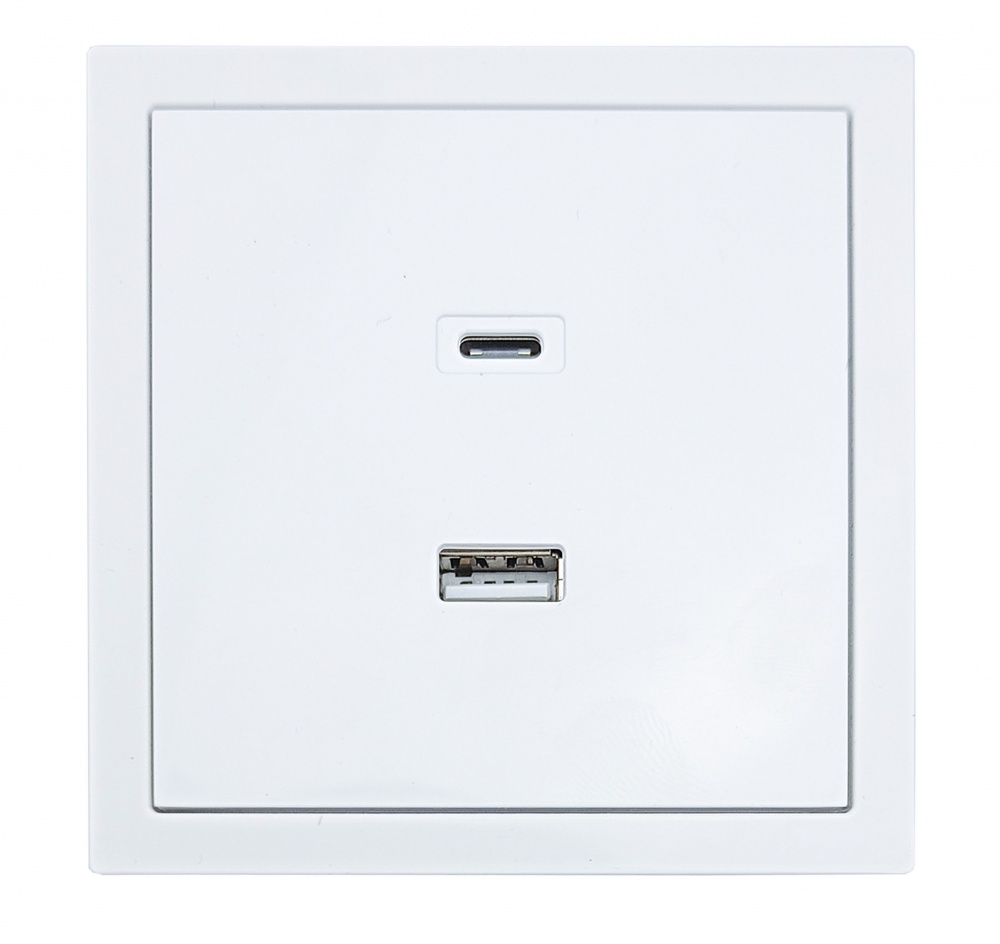 Механізм розетки USB + Type C HausMark Juna IP20 білий