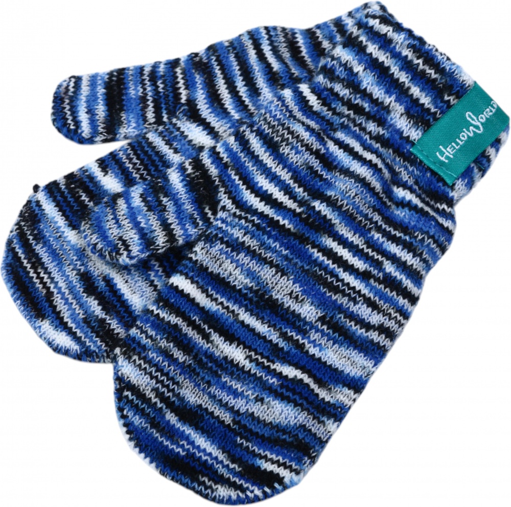 Рукавицы HW для мальчиков р.10-12 /синий меланж