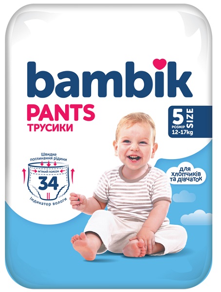 Подгузники-трусики Bambik 5 12-17 кг 34 шт.