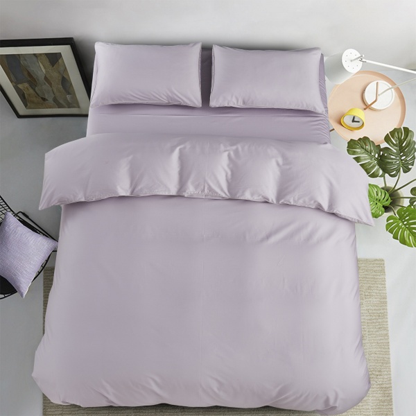 Комплект постільної білизни Solid сімейний однотонний сірий La Nuit 