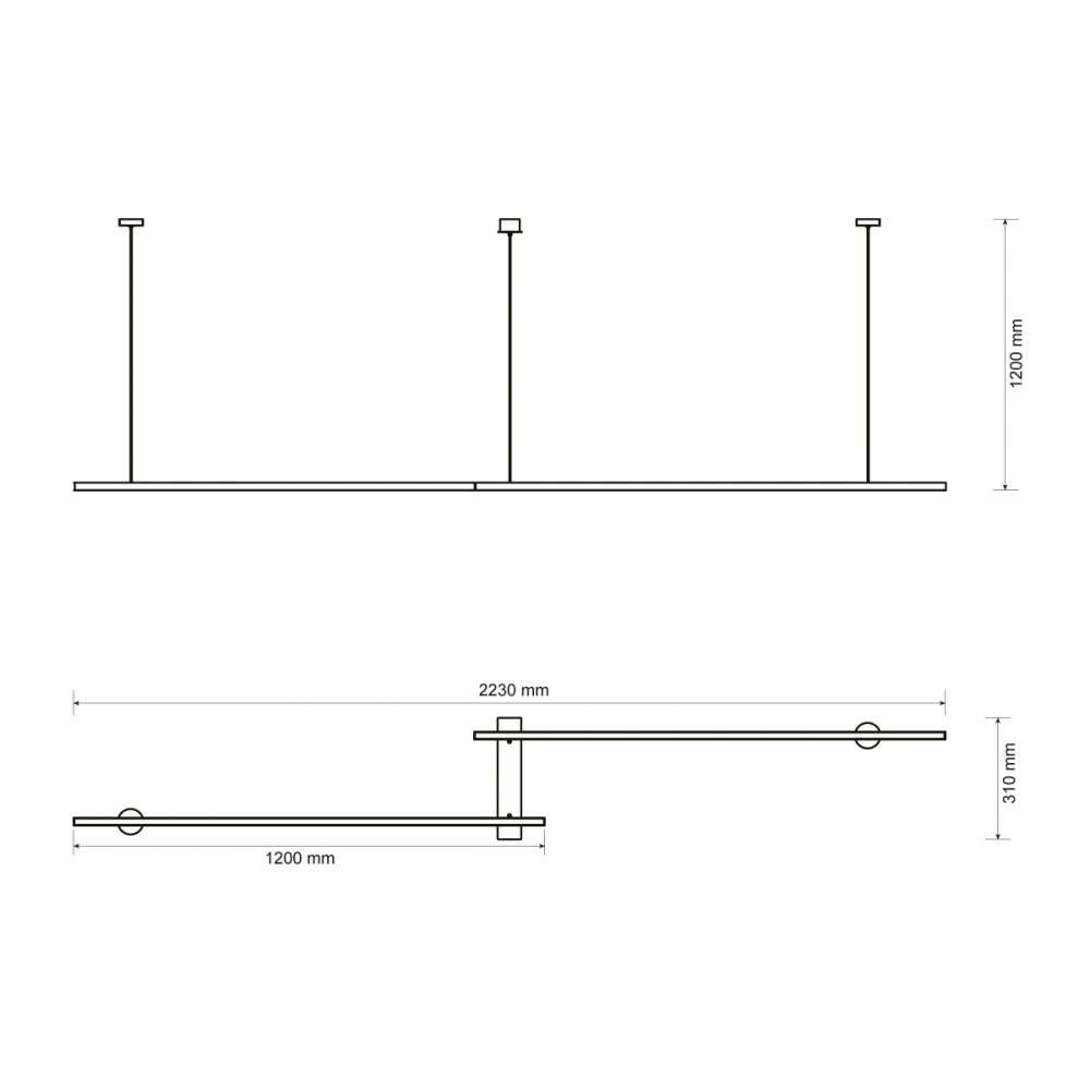 Светильник подвесной LIGHT SET LILEYA LS223 2x60 Вт черный