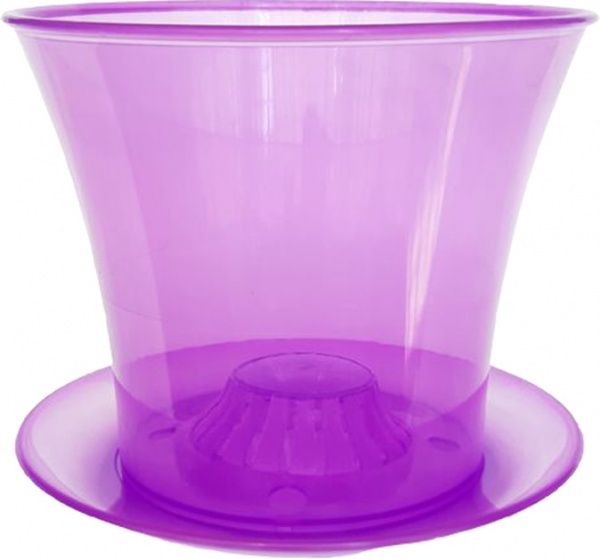 Горщик для орхідей Омела Орхідея 1,3 л круглий прозорий фіолетовий 