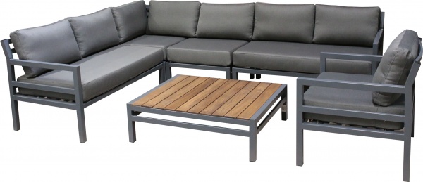 Комплект металевих меблів Mix Line Сантарен кутовий з подушками сірий 