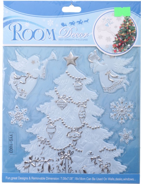 Наклейка декоративная силиконовая микс (4 дизайна) в ассортименте 17x17 см