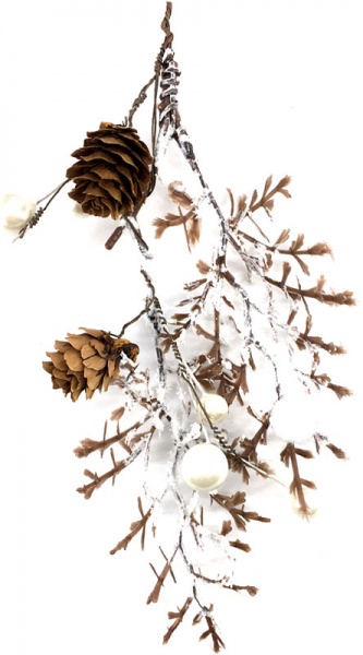 Гирлянда декоративная Sunrise Crafts с жемчугом и шишками LH7064G4 1,2 м