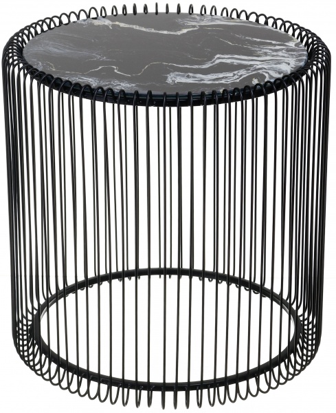 Стол журнальный KARE Design Wire Marble черный 46х45х45 см 